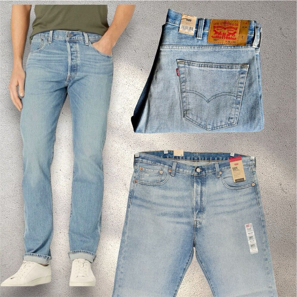 Levi’s 501 Original Fit Men’s Buttonfly Straight Leg Blue Jeans W38 L34